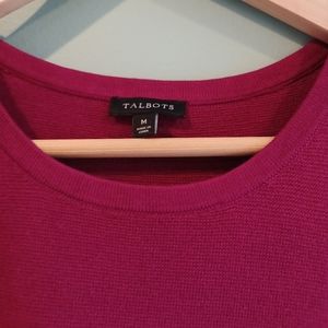 Talbots top knit fuchsia scoop neck